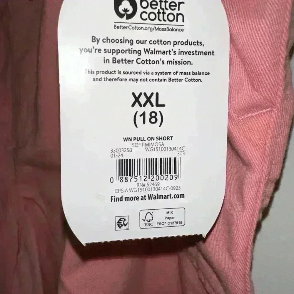 NWT! Lot of 2 Wonder Nation Shorts, Girls (18) XXL, Pink & Cream